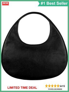 Full-Grain Leather Hobo Bag Handbag Crescent Top Handle Purse